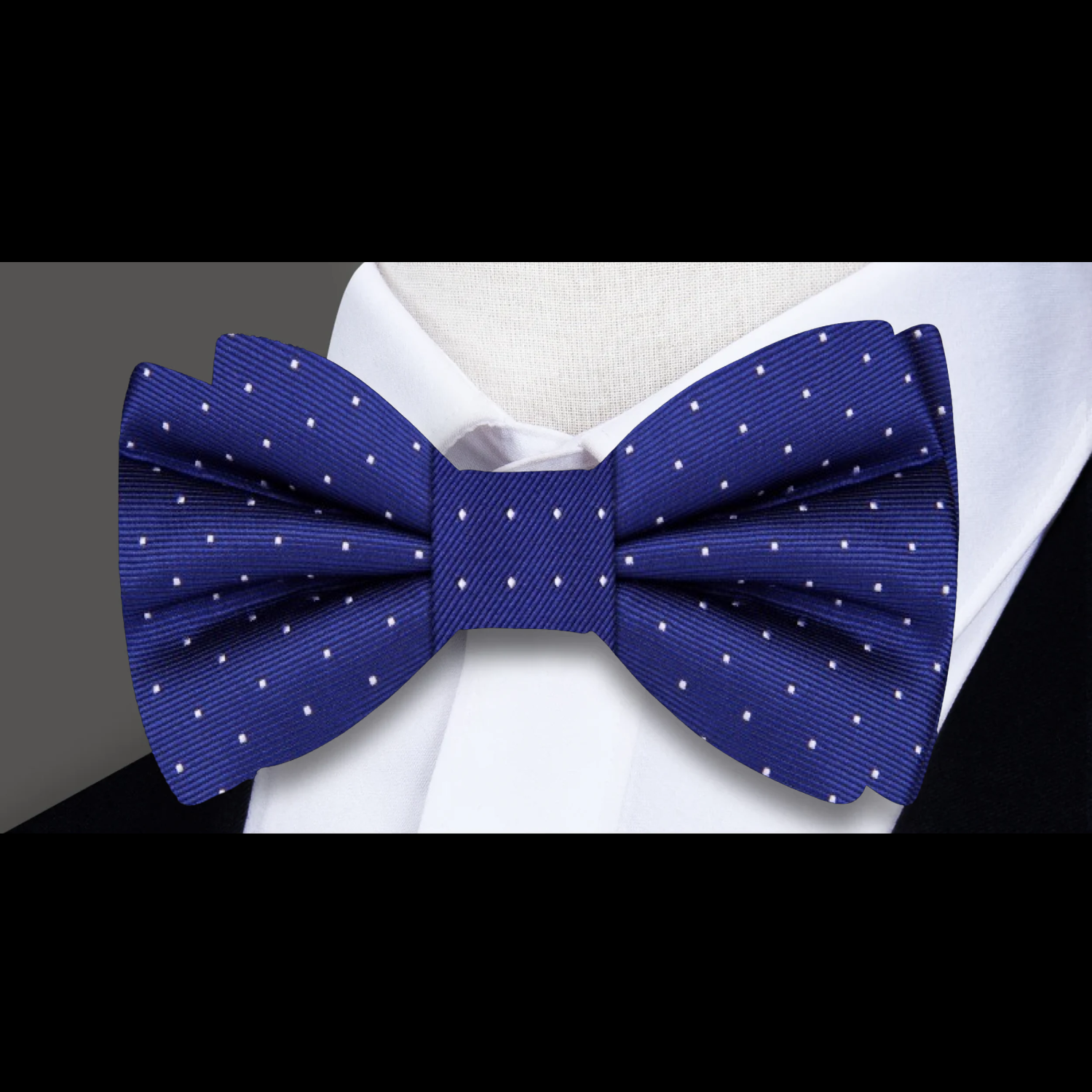 Dark Blue with White Dot Bow Tie