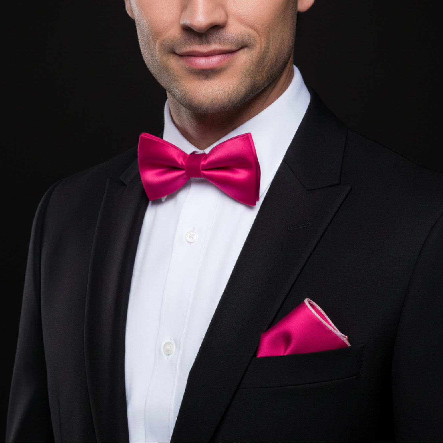 jewelry for a black dress Pink Solid Bow Tie for Weddings, Galas & Formal Style