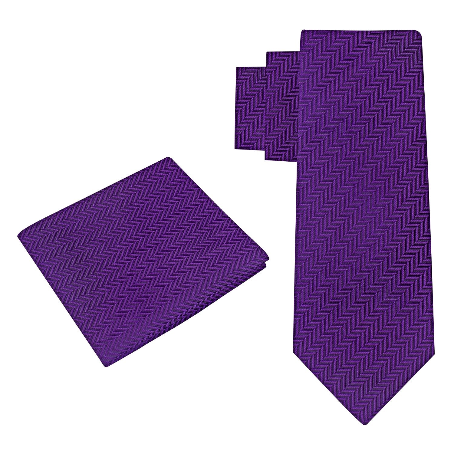 Purple Necktie with Square Alt View