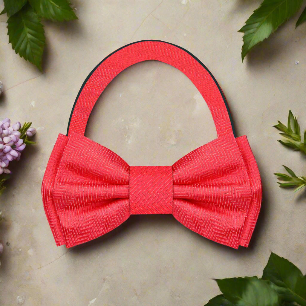 Coral Pre Tied Bow Tie