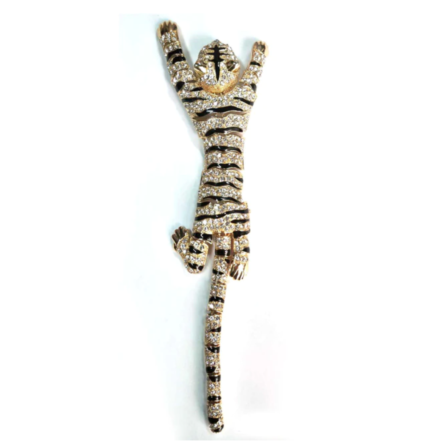 View 3: Gold, Black and Clear Color Shoulder Lapel Pin