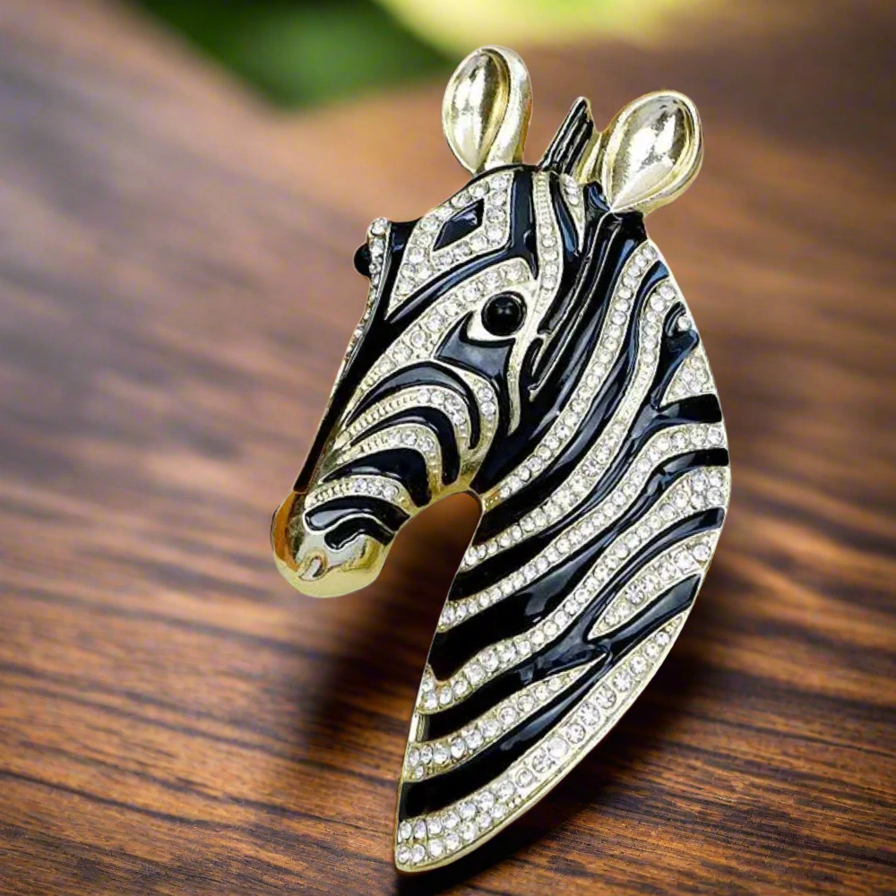 Zebra brooch discount