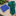 Alt View: Green, Blue, Red Peacock Feather Tie and Blue Square