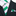 Primary Green, White Block Stripe Tie and Square