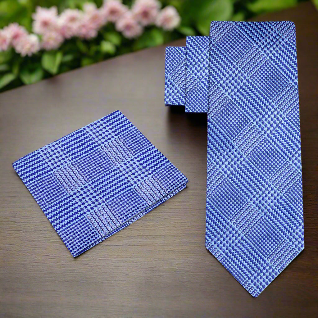 View 2: Light Blue Siberian Necktie and Square