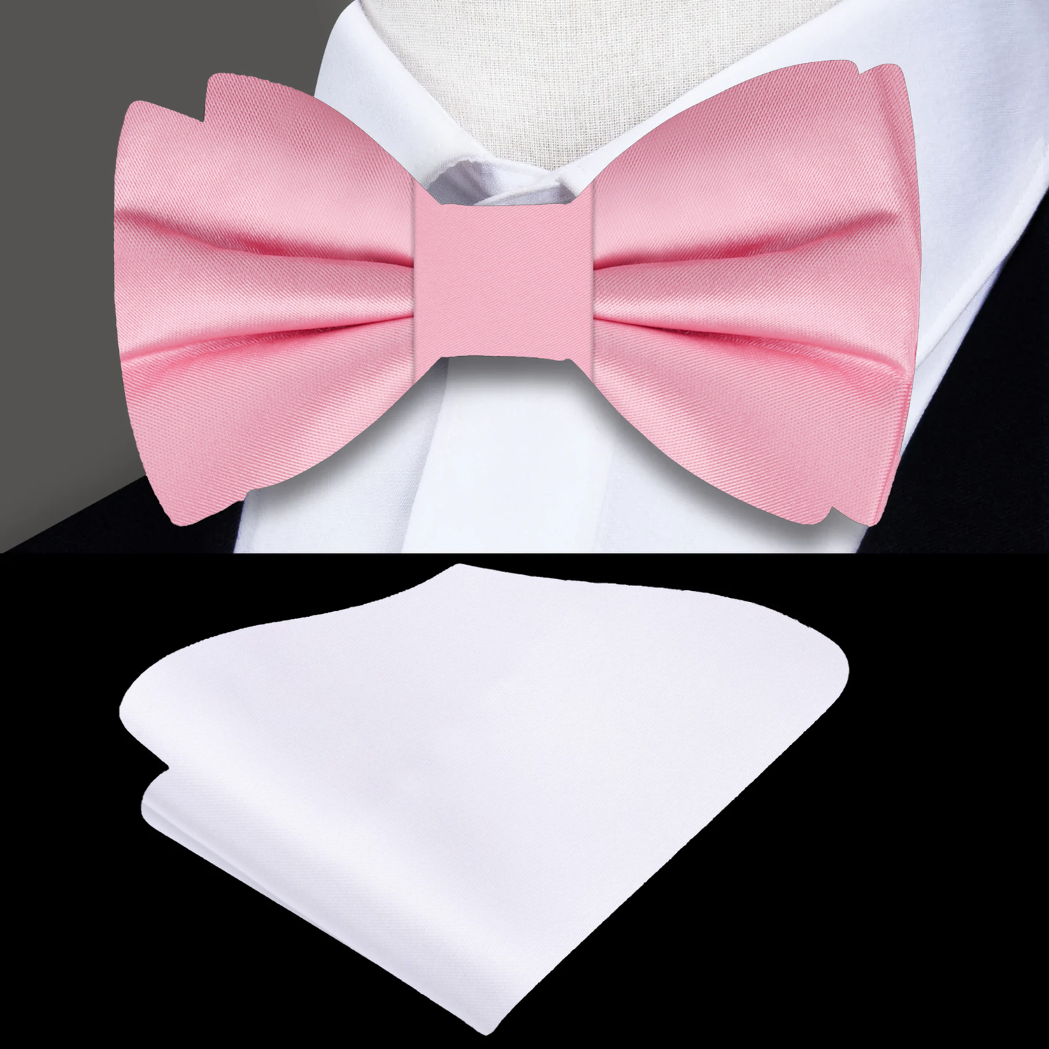 Kobi pink Bow Tie and White Square
