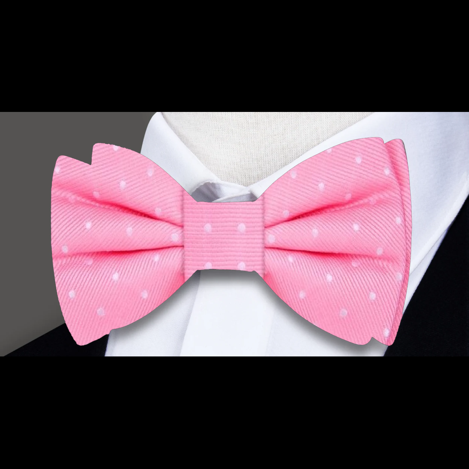 Pink, White Dot Bow Tie