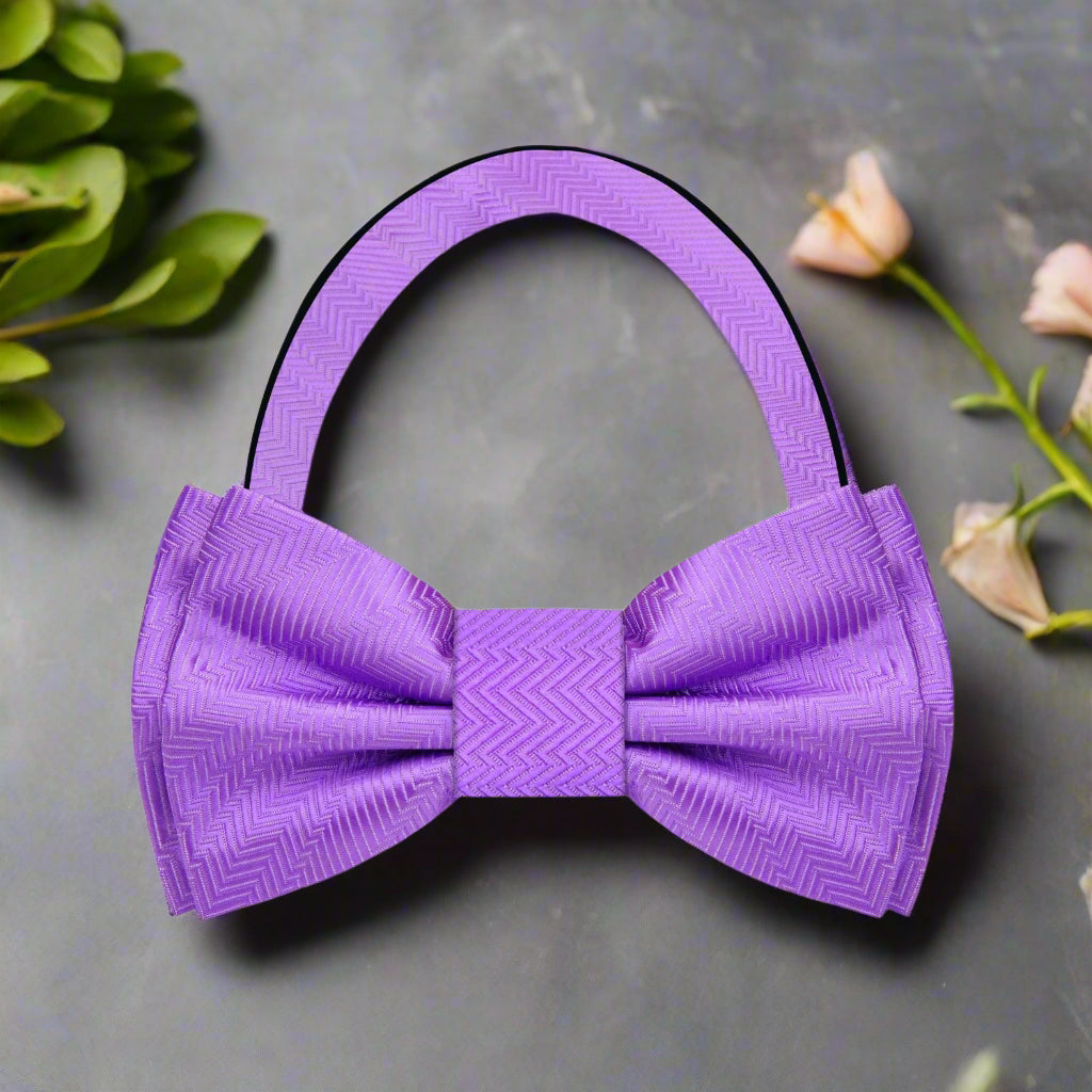 An Amethyst Purple Solid Pattern Pre Tied Bow Tie