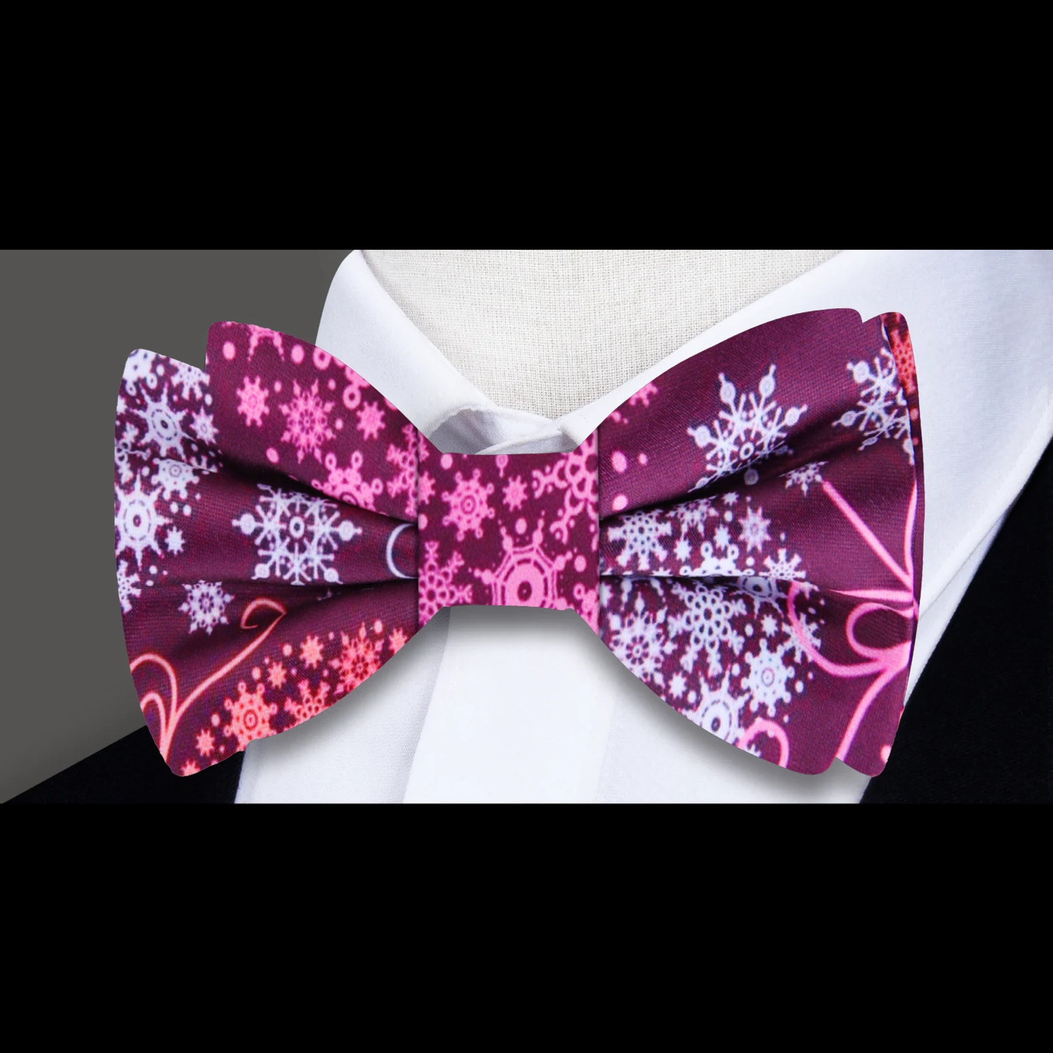 Plum, Pink, White Large Christmas Ornaments Bow Tie