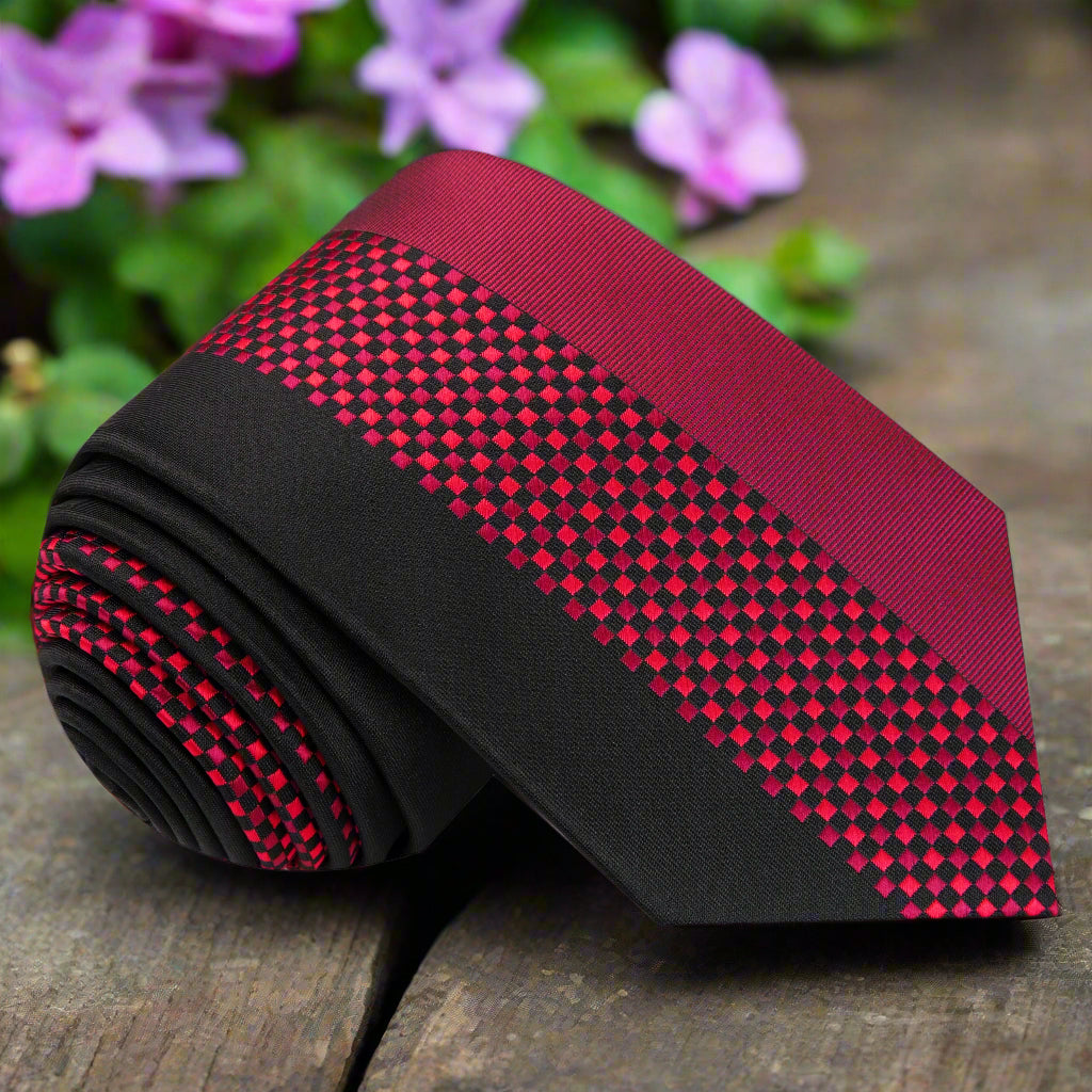 Red & Black Check Necktie