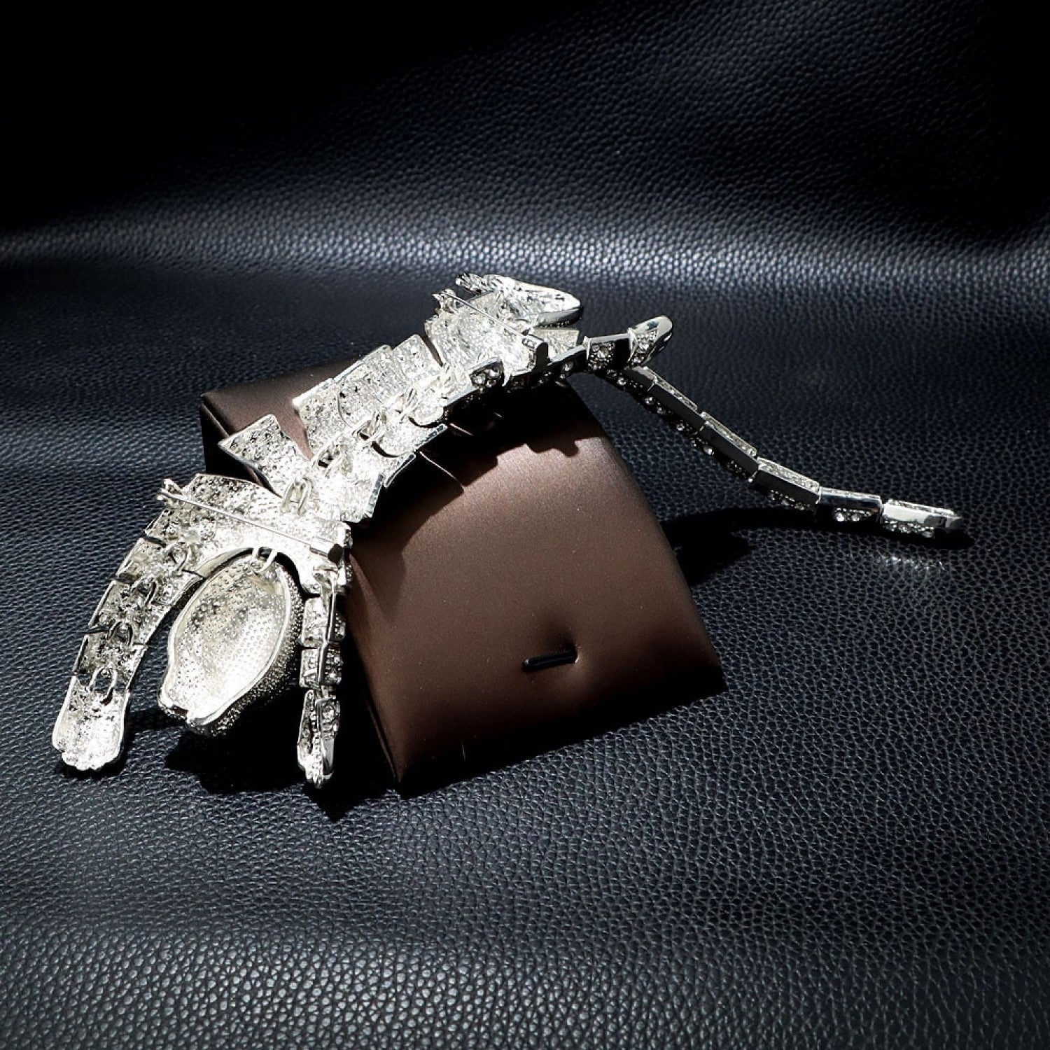 View 5: Chrome, Black and Clear Color Shoulder Lapel Pin