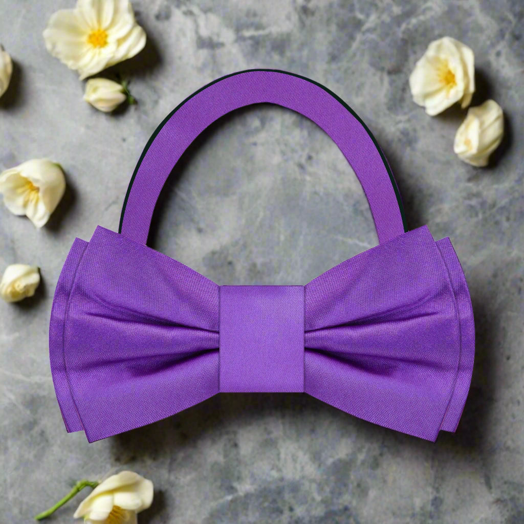 Solid Purple Bow Tie Pre Tied