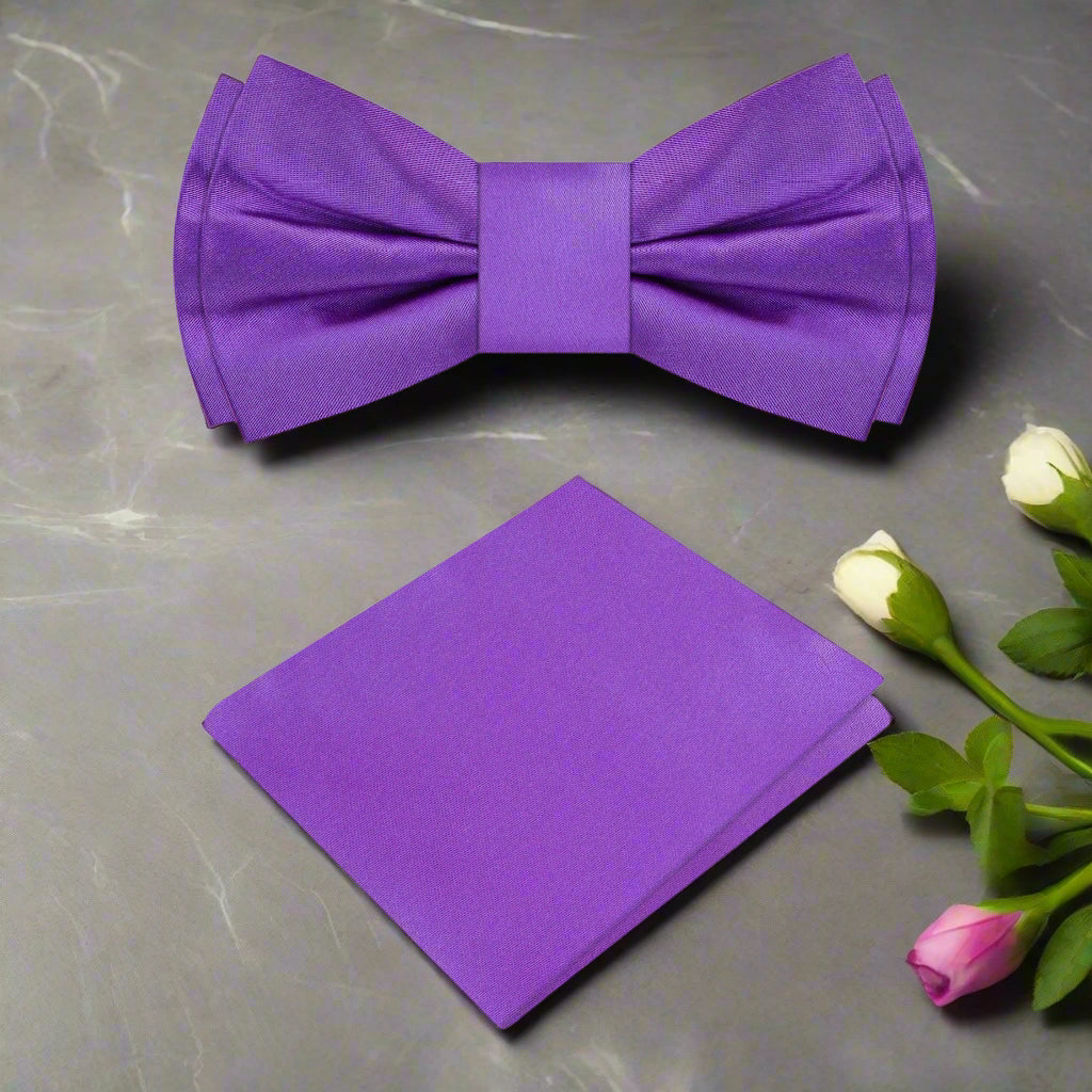 Solid Purple Bow Tie on Square