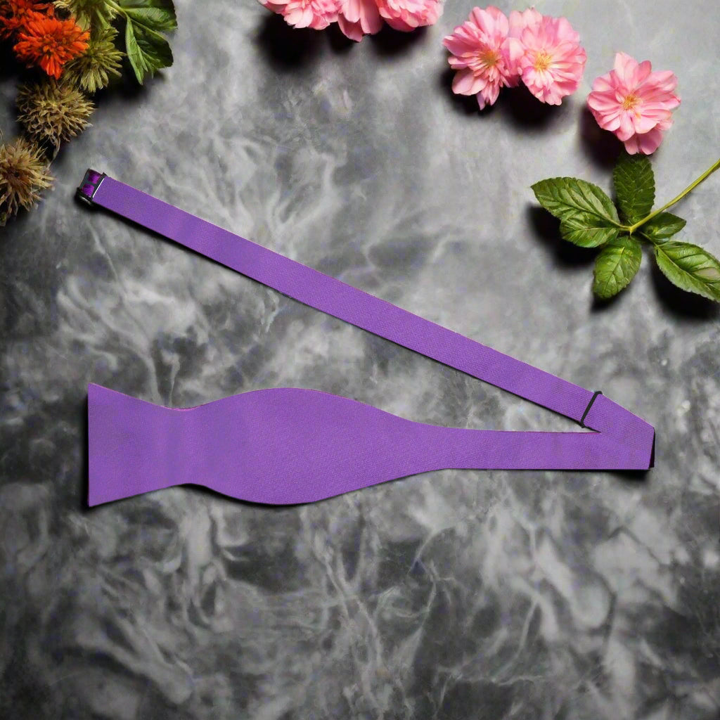 Solid Purple Bow Tie Self