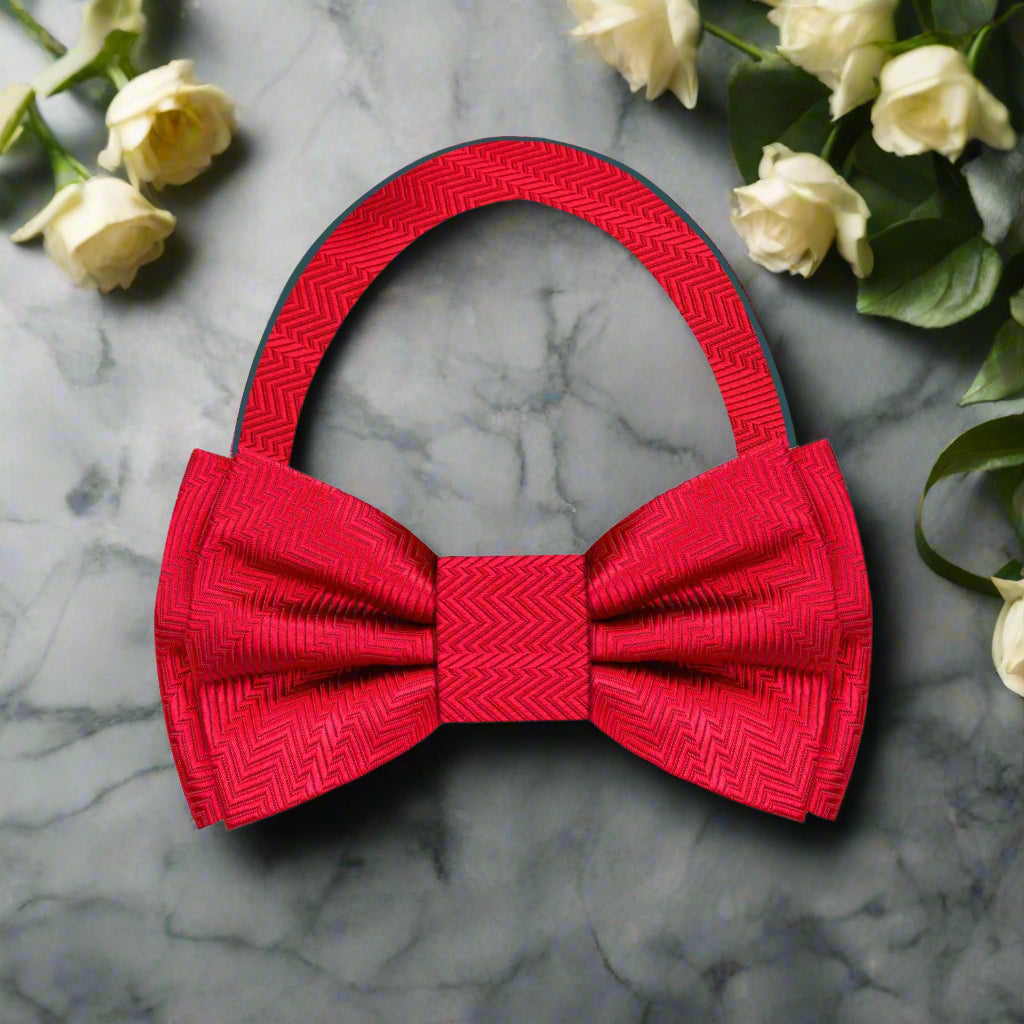 Real Red Pre Tied Bow Tie