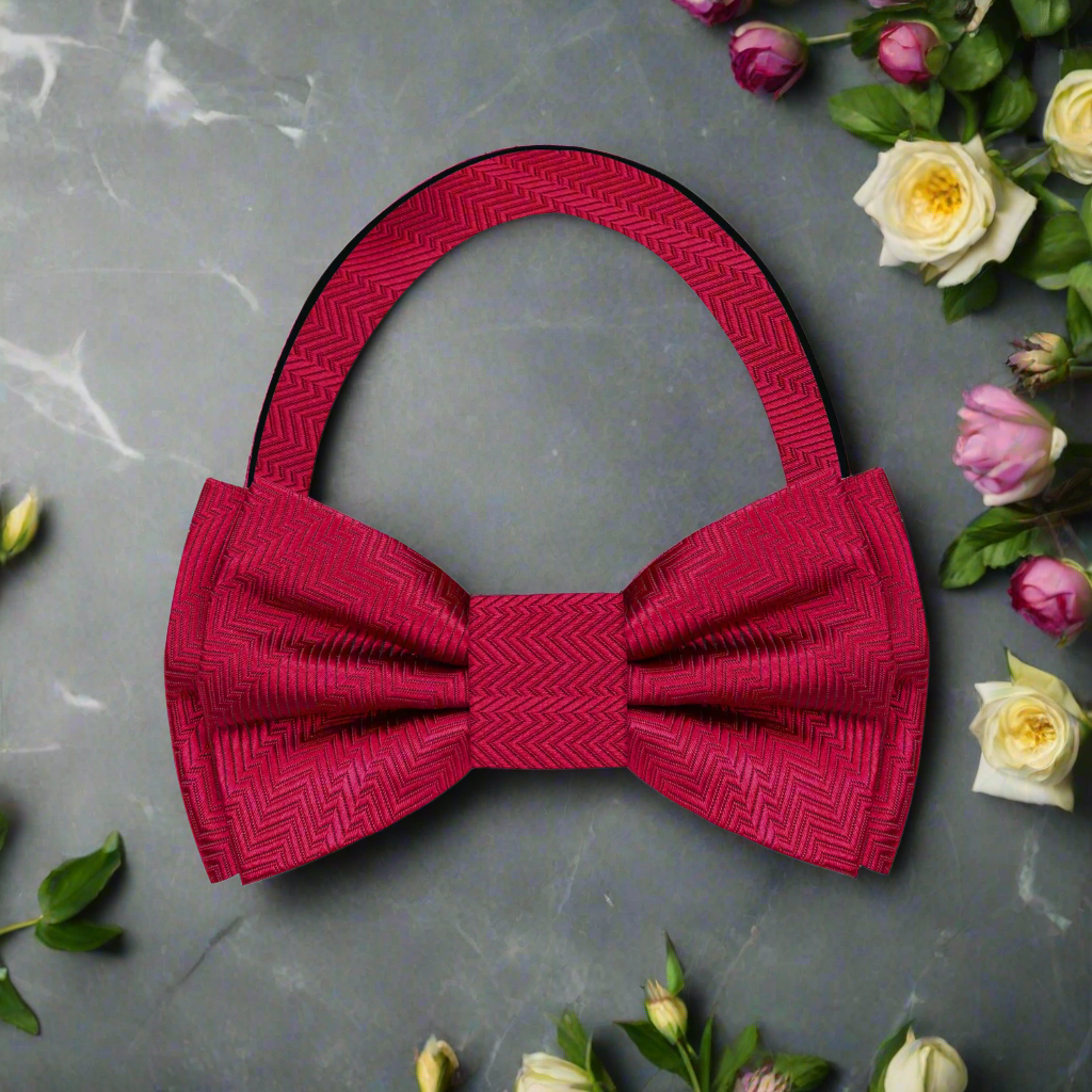 A Rosewood Solid Pattern Pre Tied Bow Tie