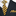 Navy and yellow striped tie and pocket square on a suit jacket