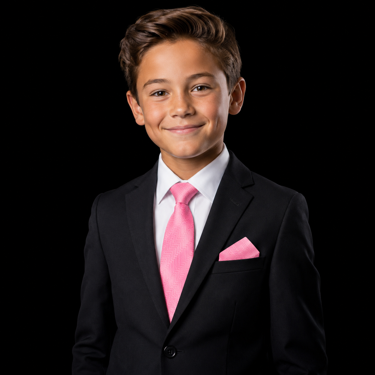 Boys Light Pink Herringbone Tie for Weddings & Ring Bearer Photos