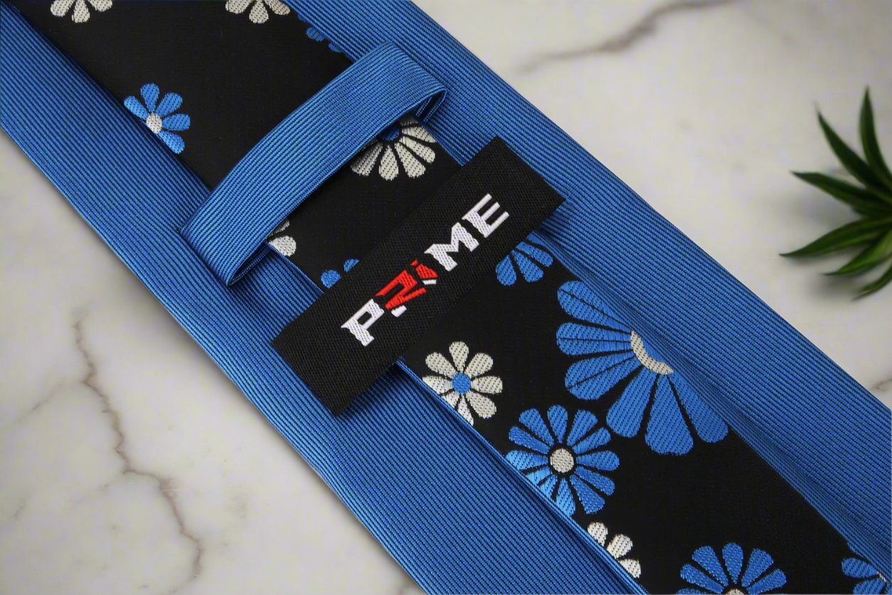 Blue and Dark Blue Flower Tie Keep
