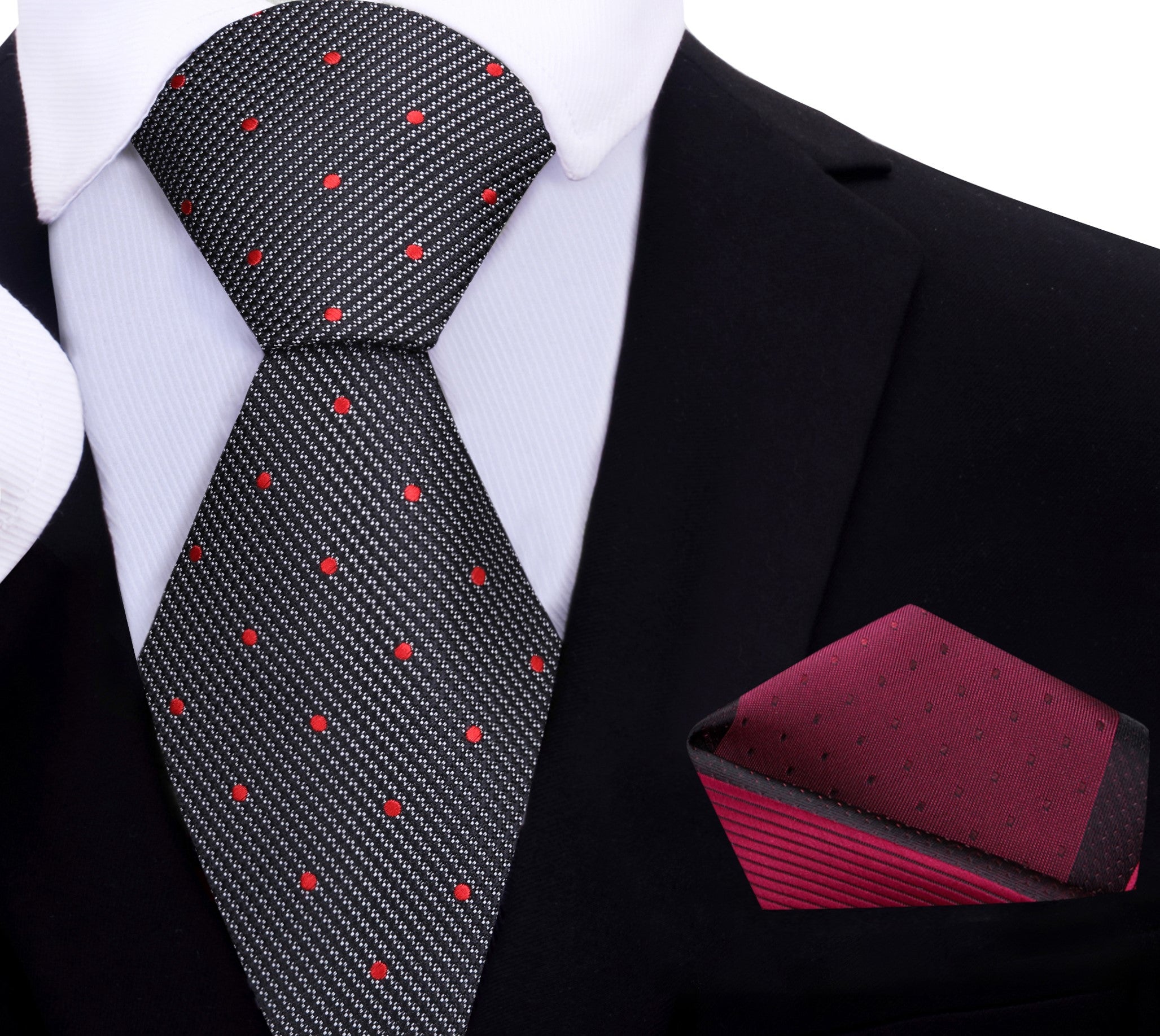 Dark red dotted tie