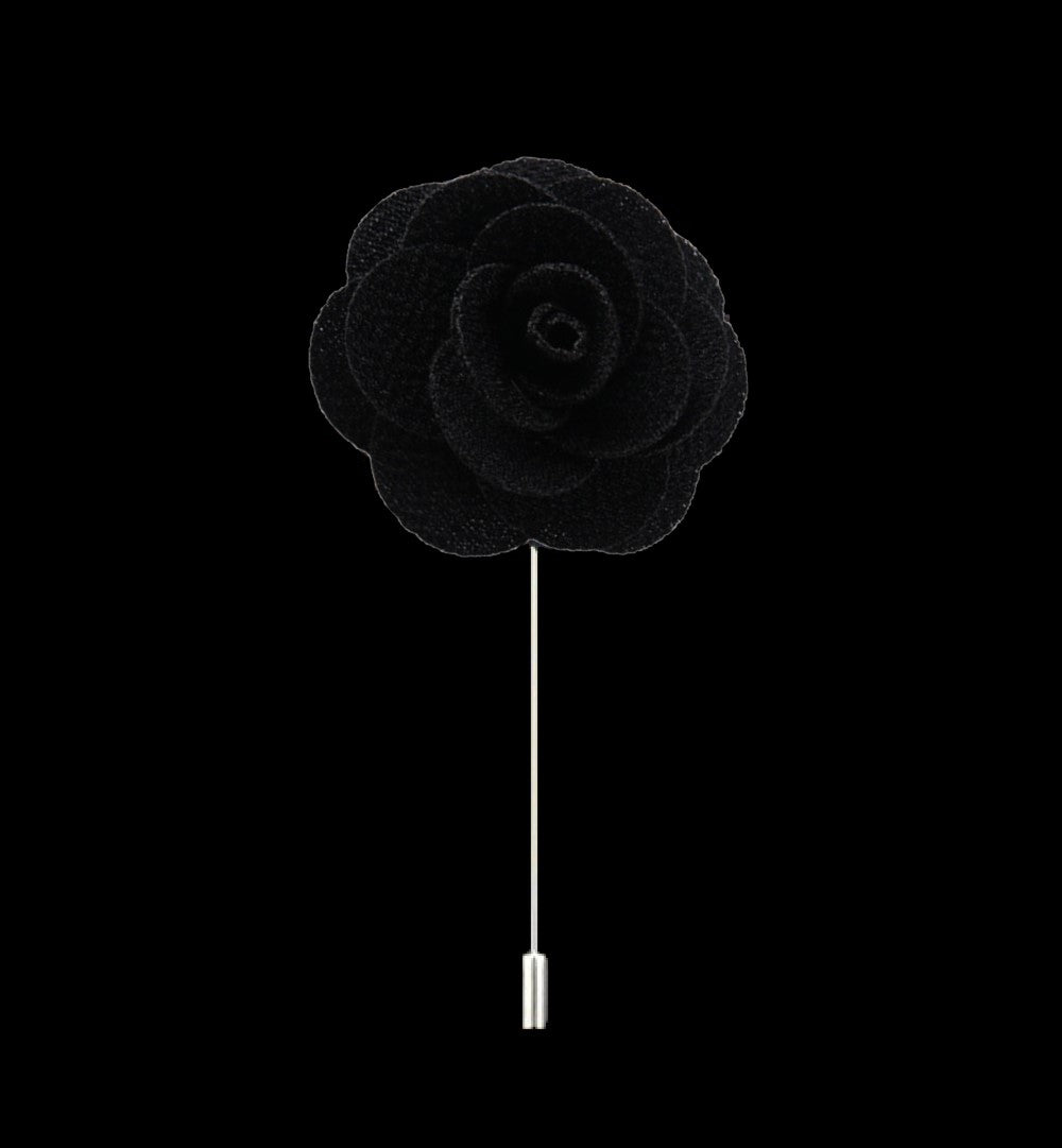 A Black Colored Lapel Flower