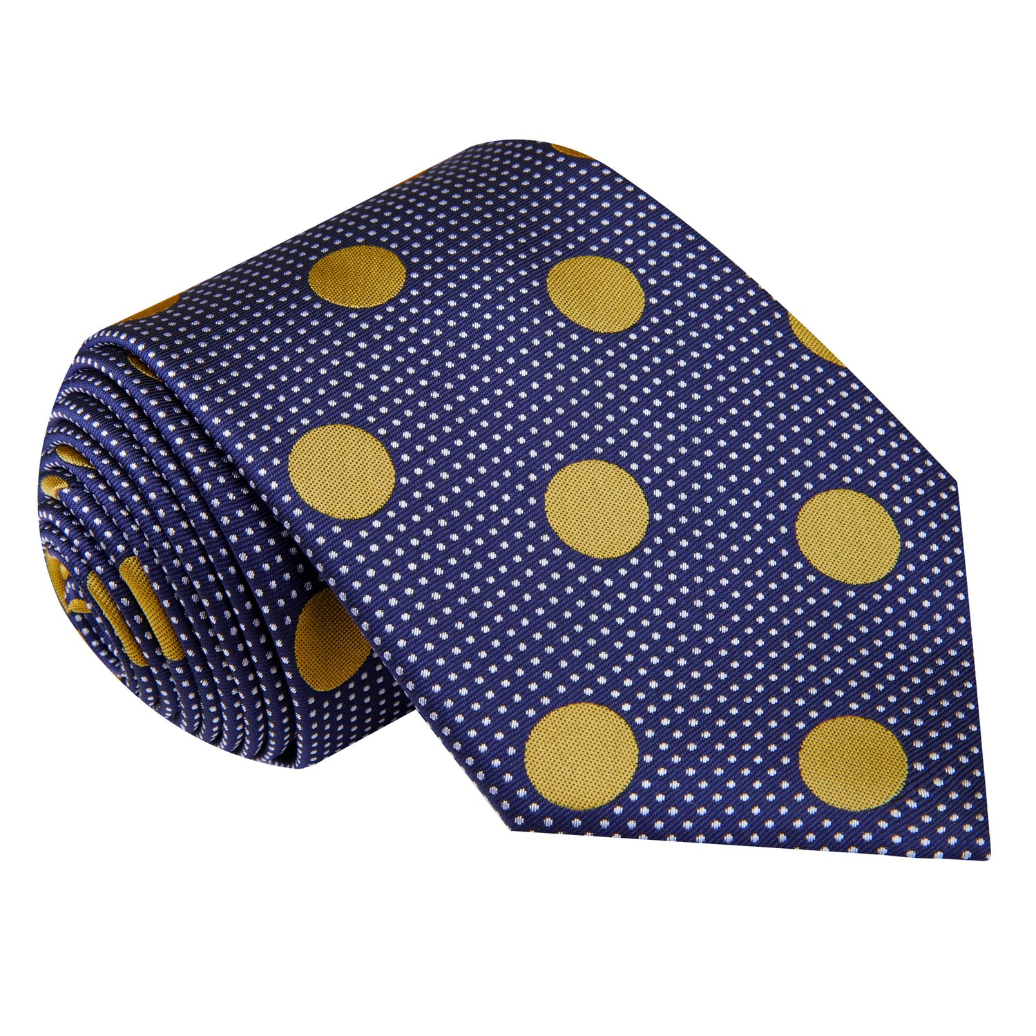 blue gold polka tie  