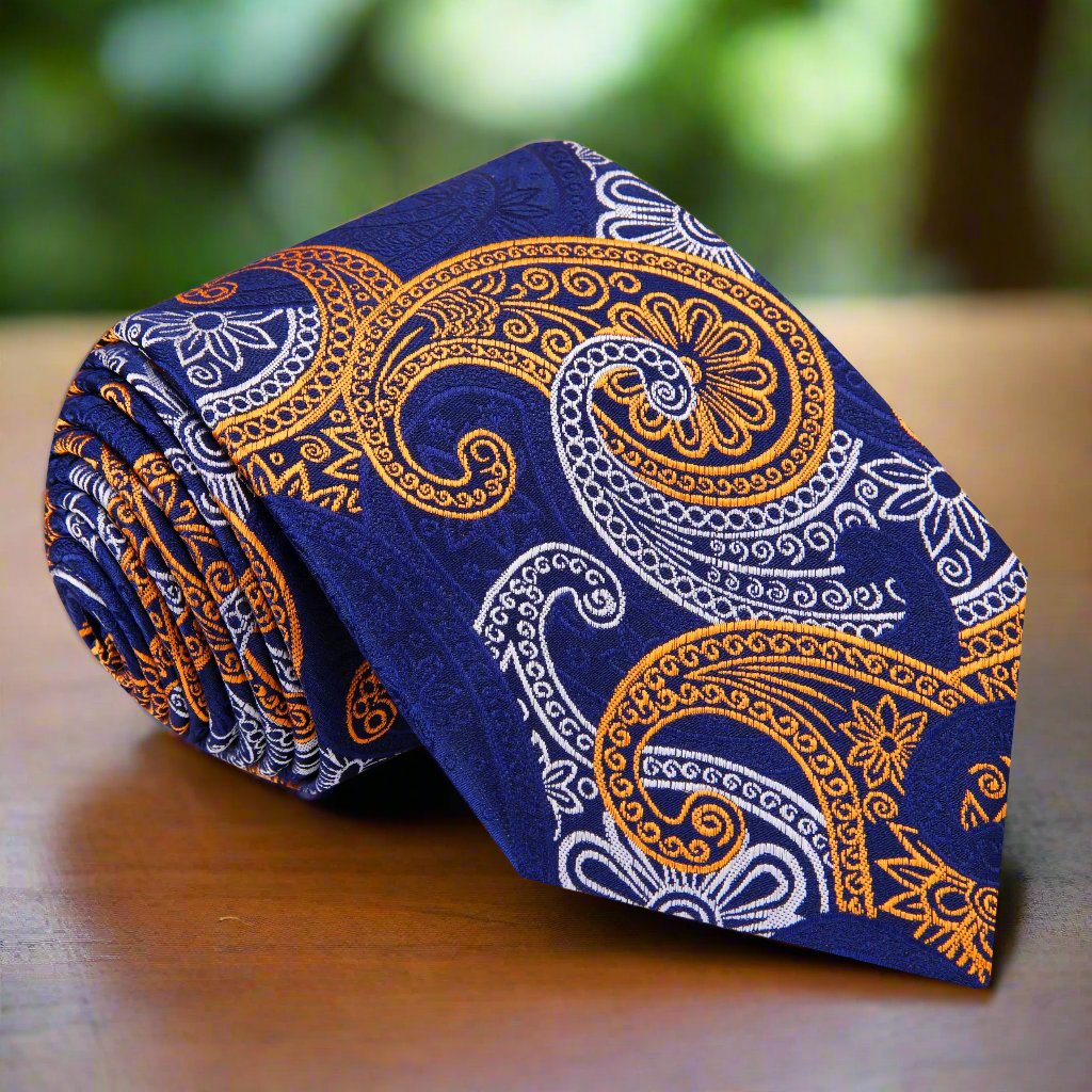 小物 Neck tie Cotton Paisley Print (Navy ) Engineered Garments Cotton Paisley Print Neck Tie - Navy