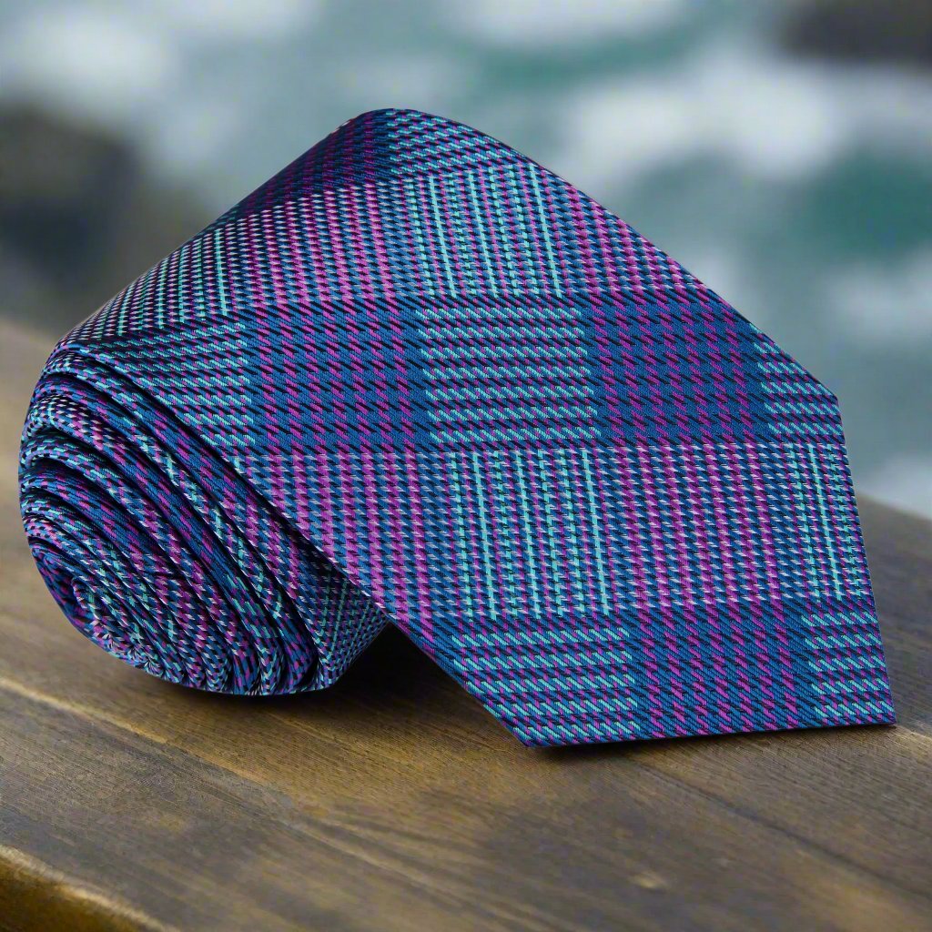 Blue, Purple Plaid Tie