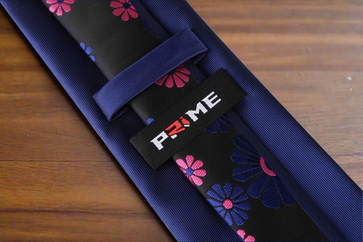 Blue, Pink Floral Tie Keep