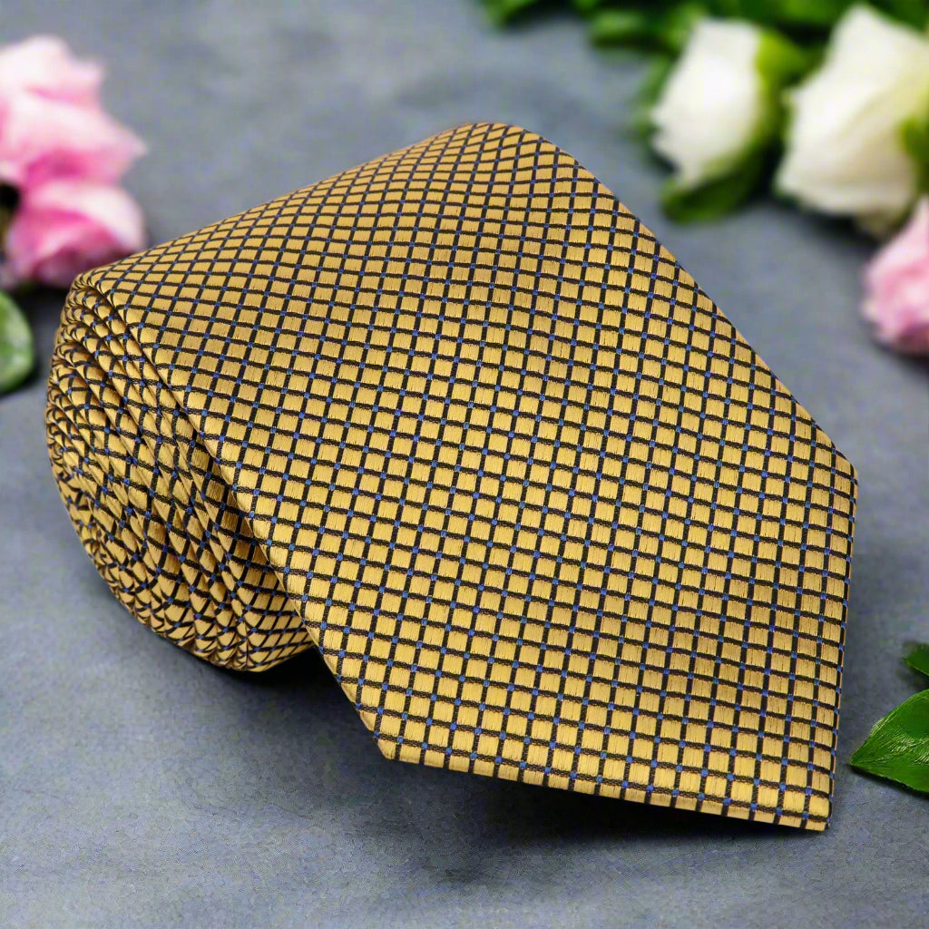 Gold Geometric Tie