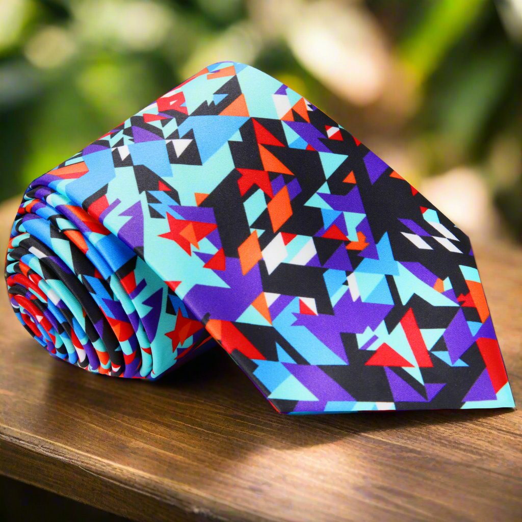 Multi Color Abstract Shapes Tie
