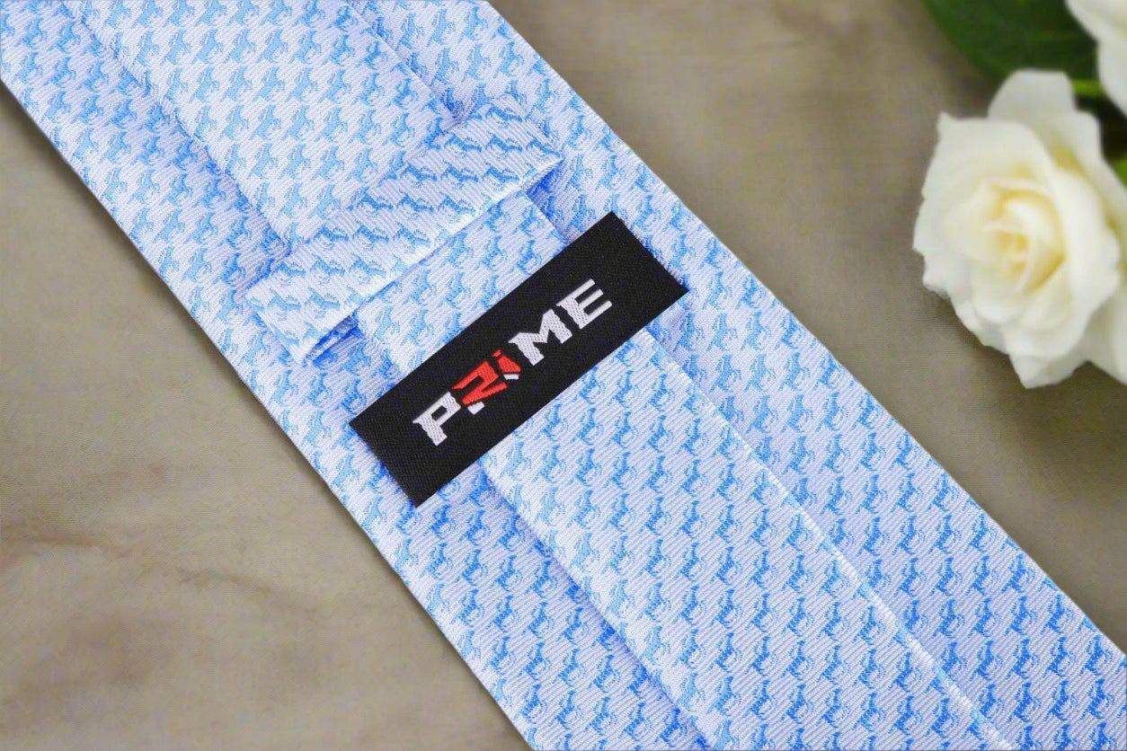 Light Blue Race Horses Tie Keep