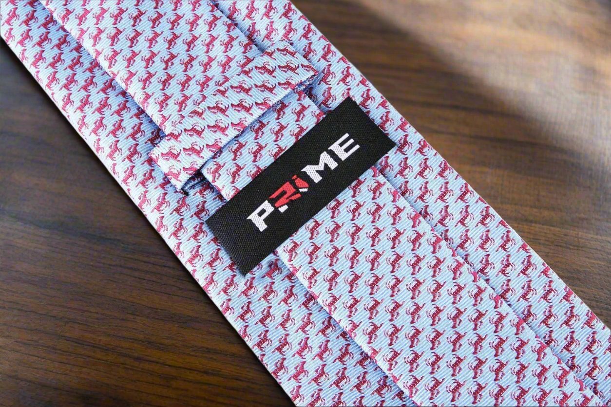 Light Blue, Red Race Horses Tie Keep
