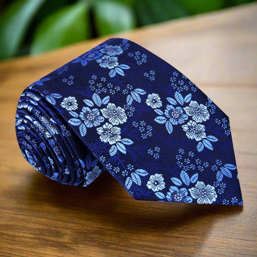 ||Blue Floral Tie