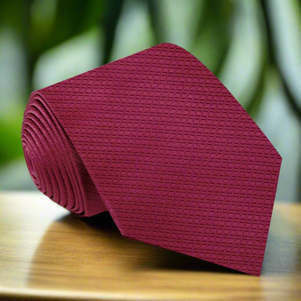 Solid Red Texture Tie