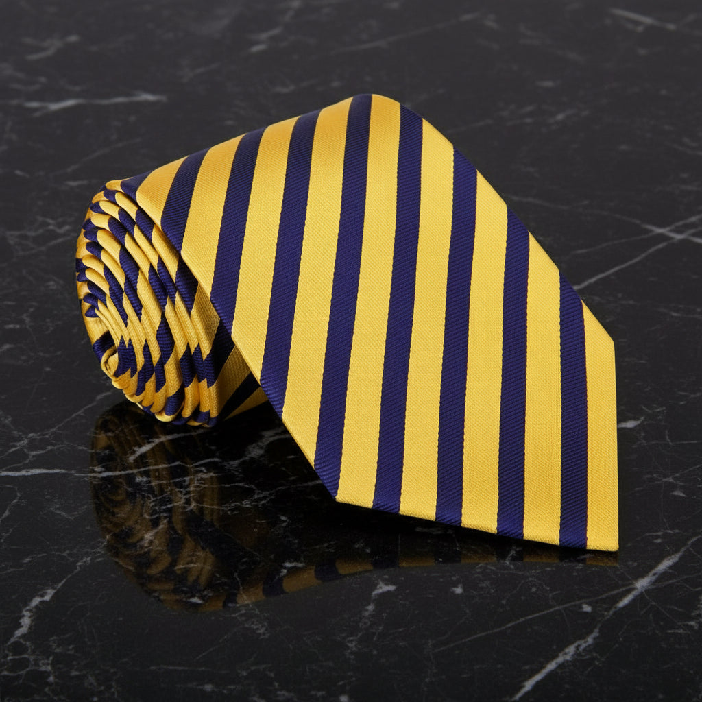 Yellow and Blue Stripe Tie