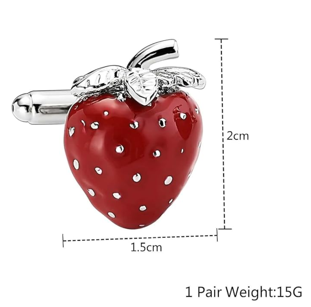 Strawberries Cufflinks dimensions