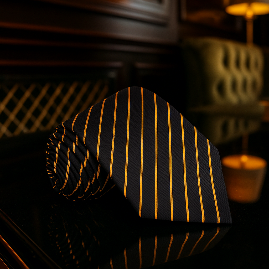 Black and Gold Stripe Necktie