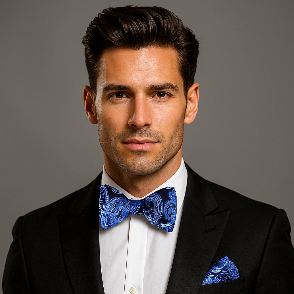 Black Knight Paisley Bow Tie