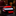 Folded black, red, and white striped tie on a reflective surface with a blurred background