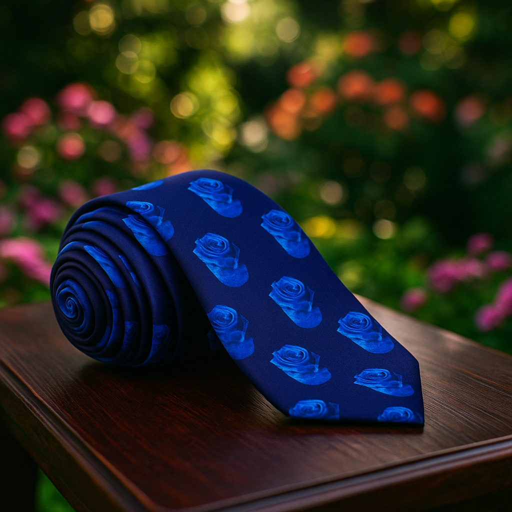 Shades of Blue Roses Tie 