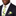 Man wearing a dark suit with a colorful tie and pocket square on a white background