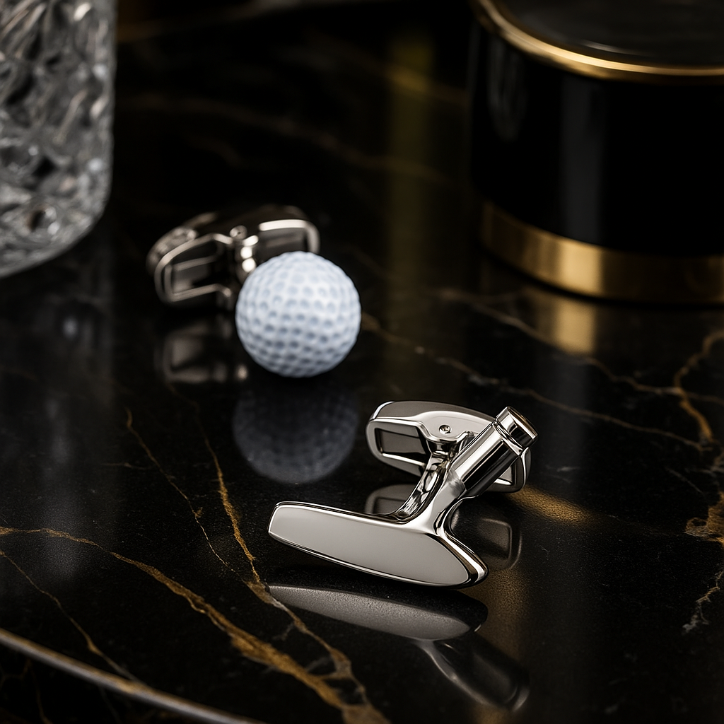 small pair of golf cufflinks