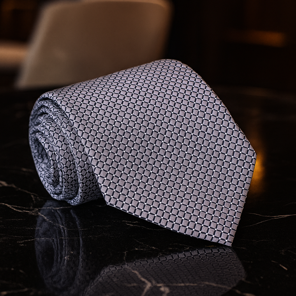 Silver Standard Geometric Tie