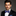 Man wearing a black suit with a white shirt and Blue, White Stripe Bow Tie and Blue Square||Blue