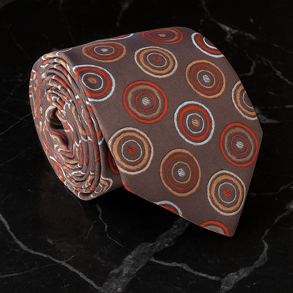 Brown Circles Necktie