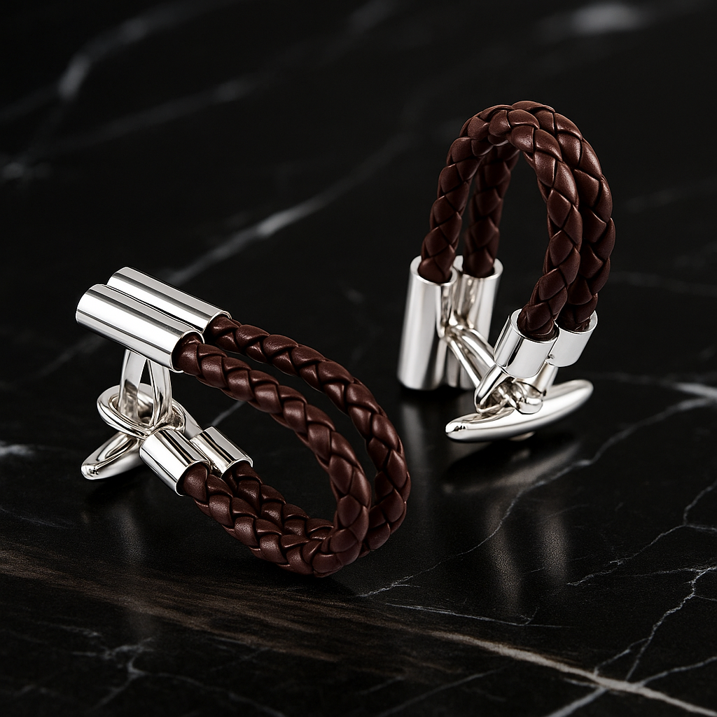 Brown Rope Cufflinks 2