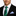Man wearing a black suit with a green plaid tie and light blue pocket square on a white background