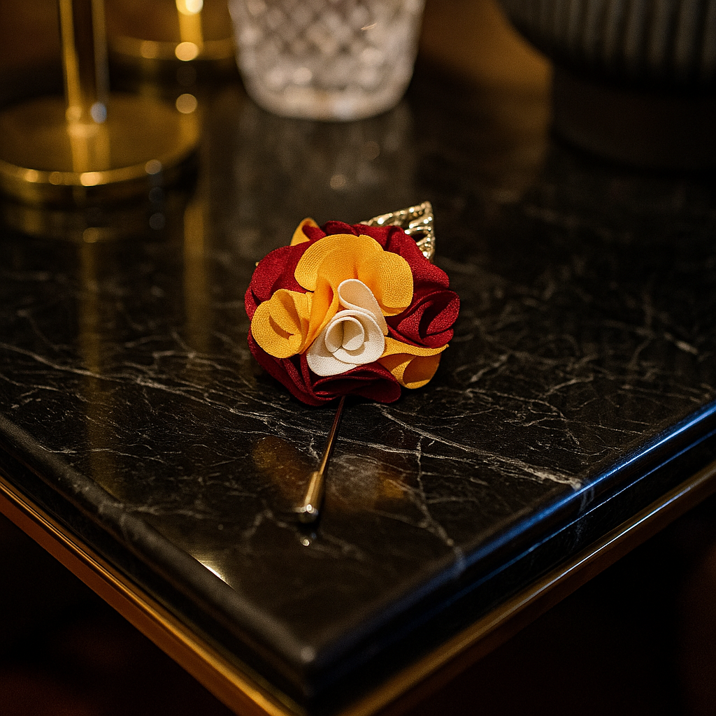 Red, Yellow Flower Lapel Pin