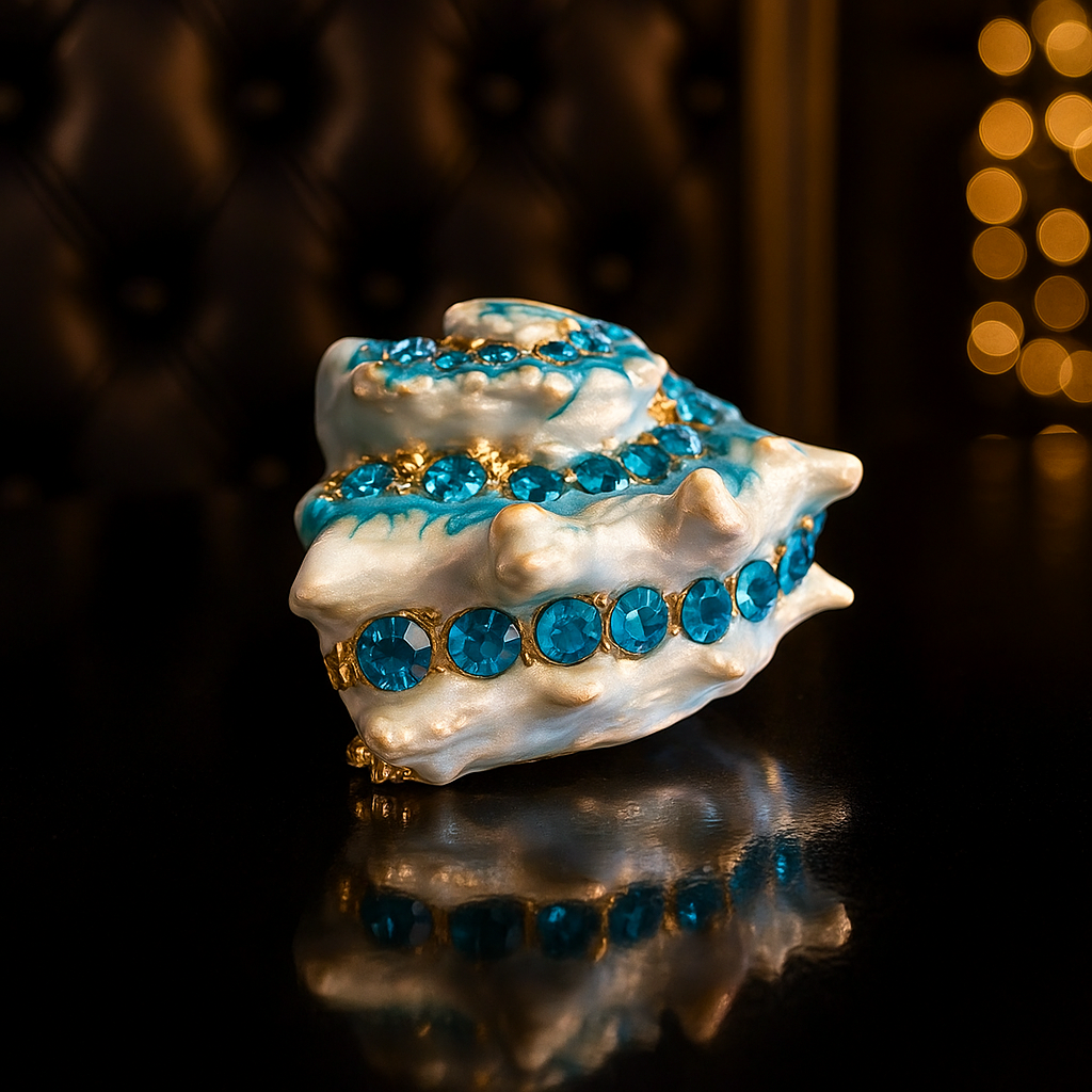 Top:Blue Conch Shell Lapel Pin